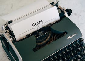 Close-up of an antique typewriter with 